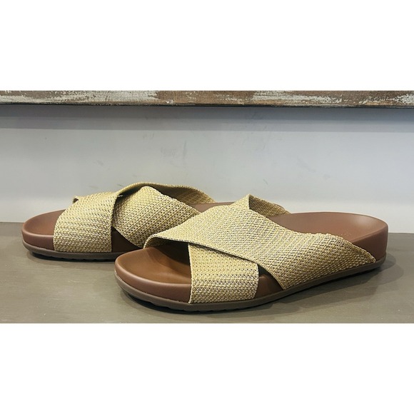 Rothys The Weekend Slide Sandals Size 5.5 Golden Sun Comfort Footbed Slip On - Picture 4 of 9